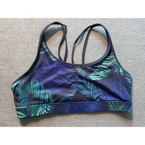 Target Womens Sports Bra Racerback Size 33 not padded palm Leaf pattern